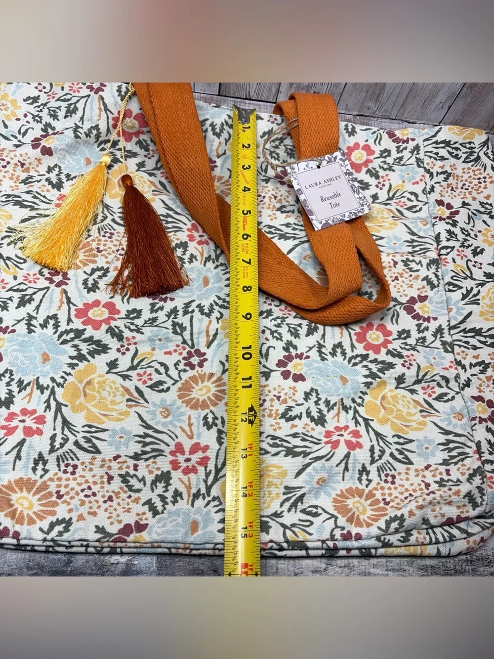 Laura Ashley Floral Canvas Reusable Tote Bag